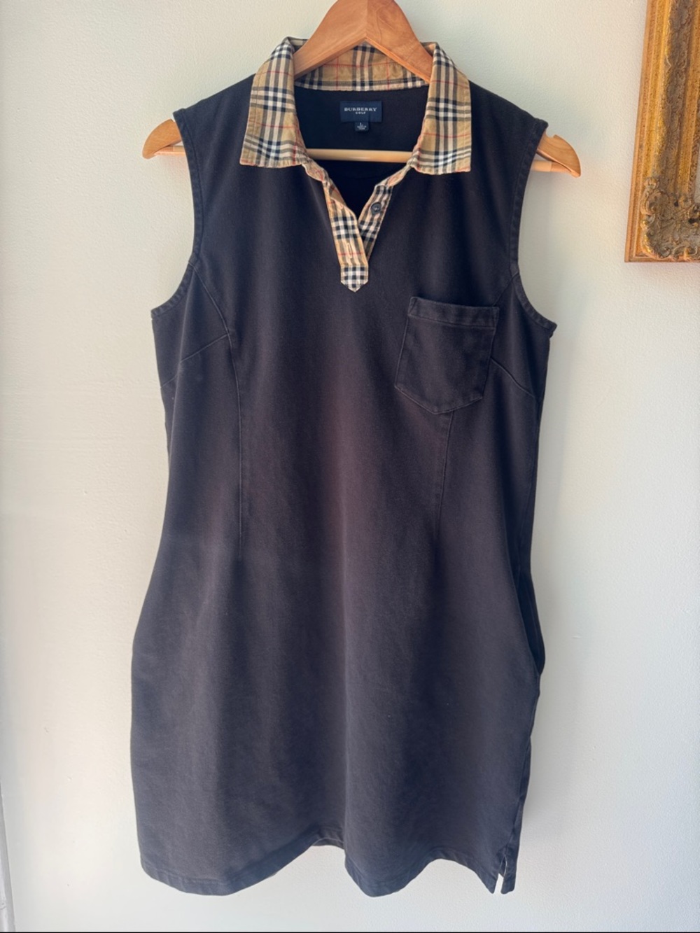 Burberry Golf Black Cotton Stretch Dress with Pockets